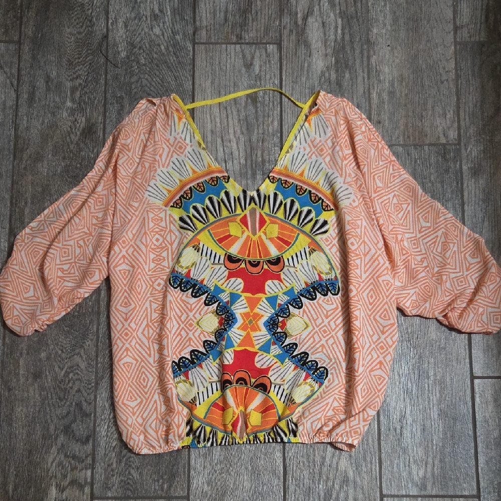 XOXO Colorful Geometric Blouse